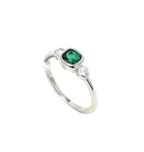 Rajasthan Gems Ring Band 925 Sterling Silver Green Cubic Zirconia CZ Zircon Stone Women Handmade Gift j535 (12)