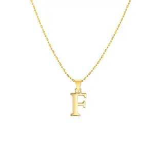SJ SUKAI JEWEL Sukai Jewels Fashionable "F" Alphabet Gold Plated Pendant for Women and Girls.