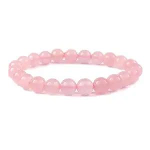 Anhad Crystals Original Rose Quartz Bracelet for Men & Women, 8mm