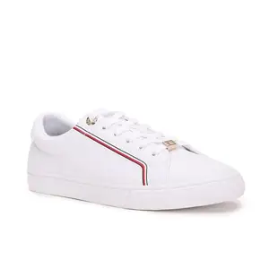 Tommy Hilfiger Polyurethane Solid White Women Flat Sneakers (F23HWFW056) Size- 37
