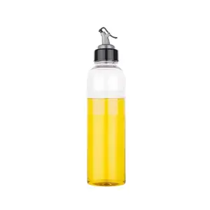 ZARWAR Oil Bottle Dispenser Set - 1L Unbreakable Plastic Containers for Kitchen - Transparent Cooking Oil Storage - Kitchen Accessories (1-PLASTIC-OIL-BOTTLE-1000ML)