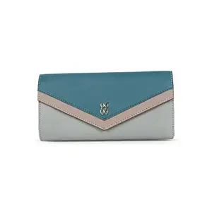 Baggit Women Blue Wallet Large Size | Ladies Stylish Purse Bag | Credit Card Money Holder