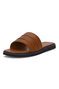 Van Heusen Men's Tan Sliders-6 Kids UK (VHSCFRGFF000277 40 EU)
