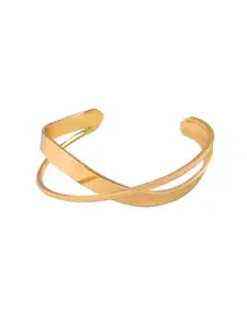 Yellow Chimes Elvora Bracelet for Women Fashion Golden Cuff Kadaa Bracelets for Girls | Twisted Gold Plated Hand Cuff Kadaa Bracelet | Birthday Gift For Girls and Women
