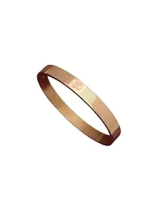 Spiritual Om Engraved Kada Bracelet - Unisex Gold Toned Religious Charm Bangle - P.erfect G.ift for Loved Ones