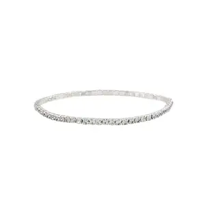 Joker & Witch Rhythm Rhinestone Tennis Silver Anklet