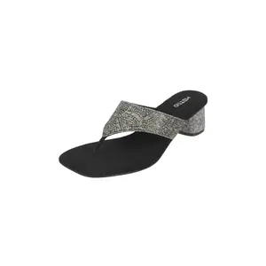 Metro Women Black Block Heel Fashion Slip-on Sandal UK/6 EU/39 (35-1453)