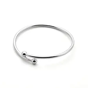 DHRUVS COLLECTION 925 Silver Plain Pipe Kada, Bracelet for Girls & Women (Single Piece, 6 Grams)