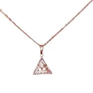 Stylish & Beautiful Artificial Triangle Shape Chain Pendant Necklace For Girls & Women’s Jewellery. Best For Gifting And For Personal Use, Perfect Jewellery For Every Occasion.