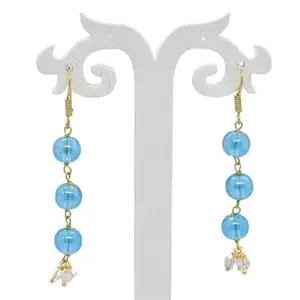 Tanzanite Blue Glass Stone 8 mm Round Lightweight Stud Earrings for Girls & Women