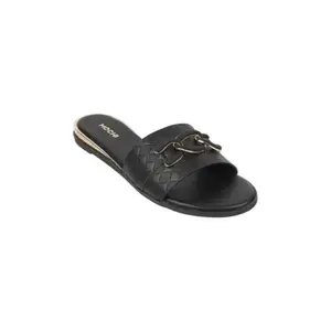 Mochi Women's Black Flat synthetic leather fashion slip-on sandal UK/7 EU/40 (41-190)