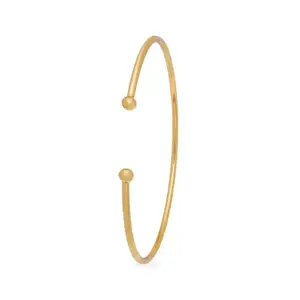 ZAVYA 925 Sterling Silver Minimal Circular Gold Plating Cuff Bracelet | Gift for Women and Girls | With Certificate of Authenticity and 925 Hallmark |Rakhi Gift for Sister