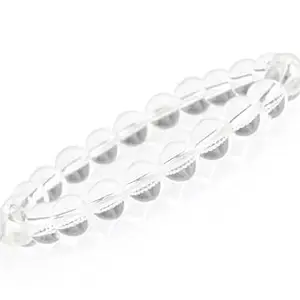 Azecon Clear Quartz Crystal Healing Bracelet, Sphatik Natural Stone Beads for Energy Balance and Protection