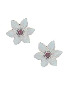 ANURADHA PLUS® Golden Finish Flower Shape Wonderful Studs Earrings | Fancy Ear-Tops For Stylish Women & Girls | Perfect For Gift |Silver Earrings Tops