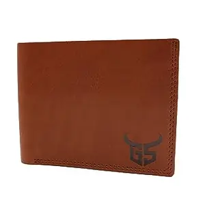 GS Mens Genuine Leather Brown Colour Wallet