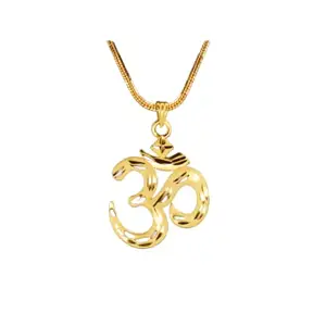 Om Religious Gold Plated Pendant With Chain Man For Women Gold-plated