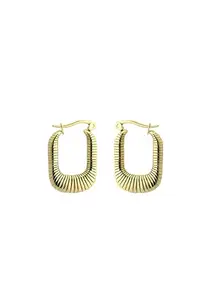 Karishma Kreations Gold Tone U Shape Retro Vintage Fashion Party-Wear Hoop Earring for Women & Girls