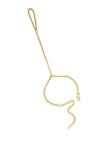 Gold Plated Hand Chain Bracelet for Women & Girls | Anti-Tarnish Waterproof Finger Ring Bracelet | Forever Infinity Style Jewelry | Multilayer Chain with Pearls for Party