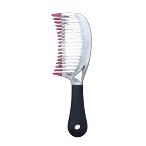Lucifer Professional Hair Detangling Comb, 20 cm Wide Teeth, Ergonomic Design with Round Tips, Black Handle