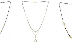 Gold Plated Traditional Black Bead Single Line American Diamond Pendant Mangalsutra for Women(Combo) Pack of 3 MS-13-1-2