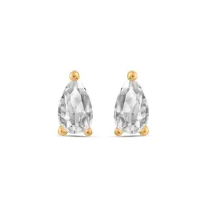 Accessorize London Women 14k Real Gold Plated Cubic Zirconia Pear Studs Earrings