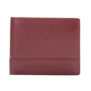 SWISS MILITARY Ellis Bi-Fold Coin ID Leather Wallet-Cherry