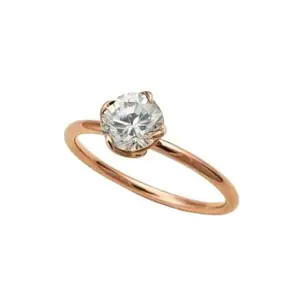 Blustone Exceptional Four Prong Mojonight Rose Gold Ring Original Certified मोजोनाइट हीरा रत्न की अंगूठी ओरिजिनल सर्टिफाइड Premium Mozonight Diamond Stone Ring Perfect For Wear Regularly For Women