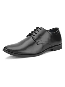 FENTACIA Black Leather Laceup Office Derby Fromal Shoes for Men - 10 UK
