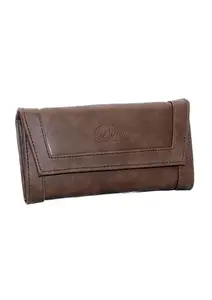 Buckle Lock Wallet/Handbag| Leather Made Wallet for Day to Day Use| Ideal for Professionals, Students, Travelers etc (Dark Brown)