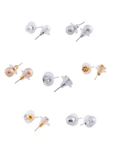 Brandsoon Set Of 7 Pairs combo Latest Stylish Gold Tone Smart Casual Wear Studs & Hoop Earrings For Women and girls(ER-FH-JS0001-26-02-25-09-07-08)
