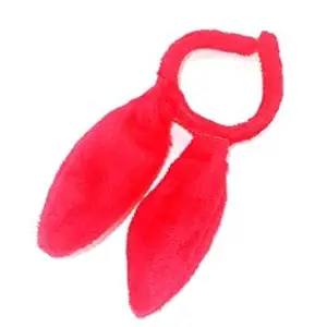 KAVIN Plush Bunny Ear Cartoon Hairband Hair Styling Accessories For Girls And Women Multicolor (Red)
