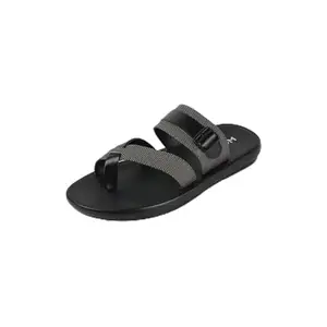 Mochi Men's Black Open Casual Slippers with Flat sole UK/6 EU/40(16-1217)