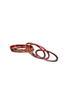 1st Time Elegant Glass Bangle/Kada- Perfect For Wedding, Party, Celebrations And Regularly, Pack Of 6, Multicolor- R11