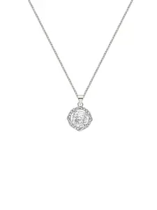 Silberry 925 Sterling Silver Radiant Pendant with box Chain | Gift for Girlfriend and Wife | Pendant with Chain for Women & Girls | With Certificate of Authenticity and BIS Hallmark