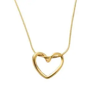 TWINAURA - Elegant Anti-Tarnish Gold-Plated Heart Pendant Necklace for Women