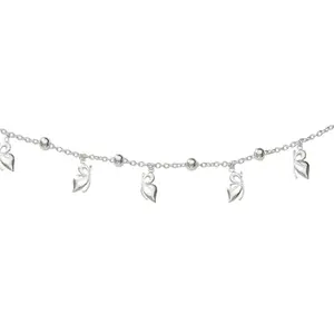 TARAASH 925 Sterling Silver CZ Butterfly Beaded Single Anklet for Women