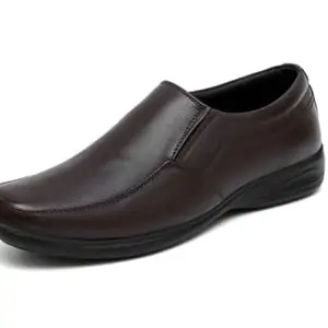 ARAMISH Brown Real Genuine Leather Slip On Formal Shoes for Men - 12 UK