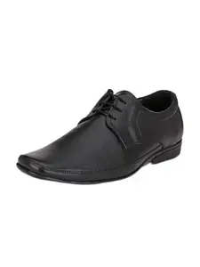 HiREL'S Men Black Leather Formal Shoes-8 UK (42 EU) (hirel2062)