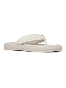 Inc.5 Womens Cream Casual Solid T-Strap Slip-On Flats