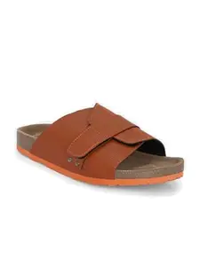 Big Fox Street Style Cork Sandals for Men (Orange, 6)