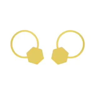 CLARA 925 Sterling Silver Ava Geometric Matte Finish Stud Earrings | Gold Plated |Gift for Women and Girls