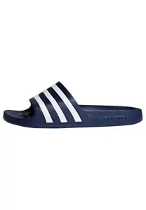 Adidas mens ADILETTE AQUA DKBLUE/FTWWHT/DKBLUE Slipper - 11 UK (F35542)