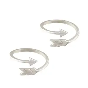 Unniyarcha Arrow Design Sterling Silver Toe Rings (Pair) For Women's Pure Silver 925, Sterling Silver Jewellery with Certificate of Authenticity & 925 Toe Rings for Women's Silver, God, Religion