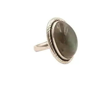 NAtural Labrodarite Black Oval Brass Ring Anniversary Gift For Wife Gift For Women