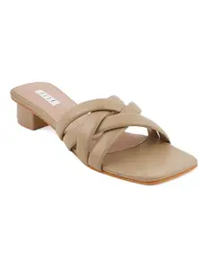 ELLE Women Sandal,Beige,UK-5