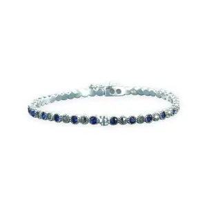 TARAASH 925 Sterling Silver Blue Marquise Bangle For Women