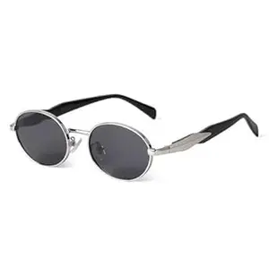 Dervin Retro Oval Sunglasses for Men & Women | Metal Frame | UV400 Protection | Durable, Stylish & Trending Shades