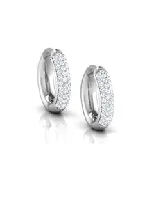 KRELIN Cubic Zirconia Stud Earrings in Stainless Steel Finish, Silver,Women