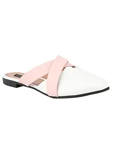 Shoetopia Women's Flat Mules White