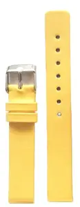 Beau Ties smooth Silicone changable watch strap Design no 17. Color- Yellow, Size - 10 mm